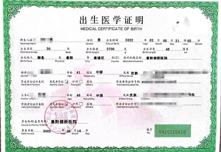 "双胞胎"出生证明之一(受访者供图)苏女士称,两人一年多的聊天记录