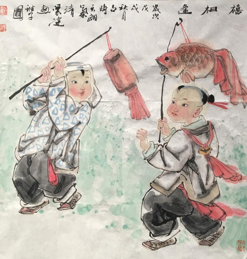 梁健作品中的童趣