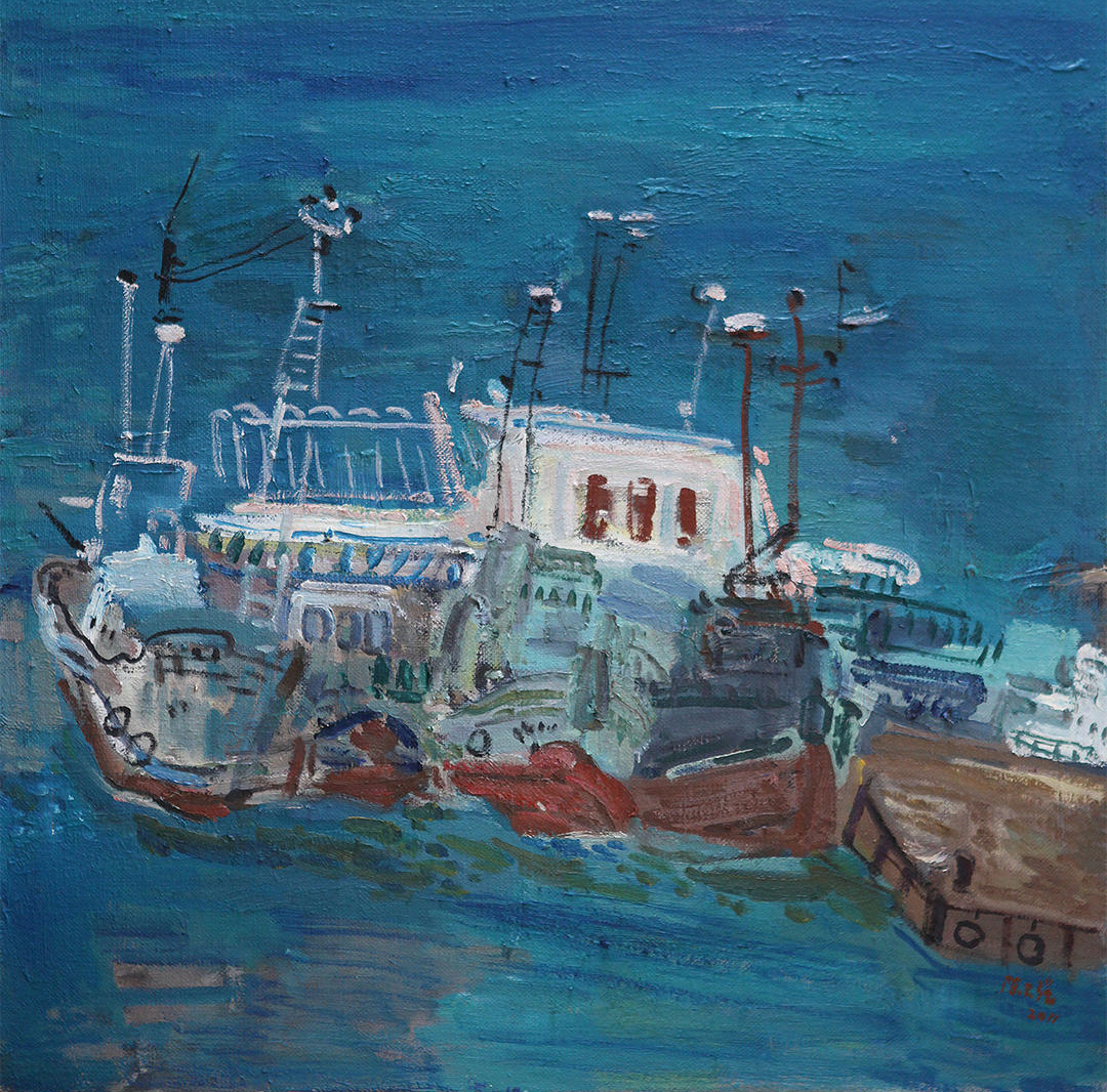 陈天强油画展现大海生动质感