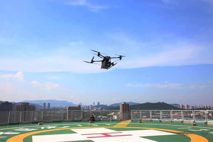 山东无人机送血用血首飞