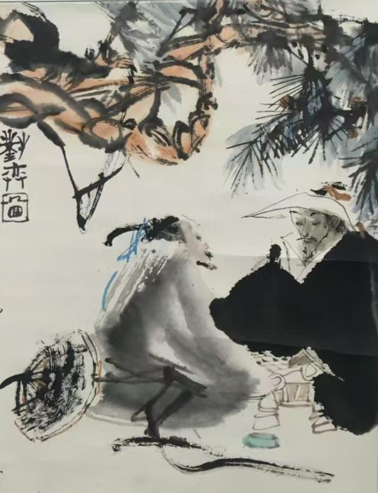 贺成《对弈图》细节传神引人入胜