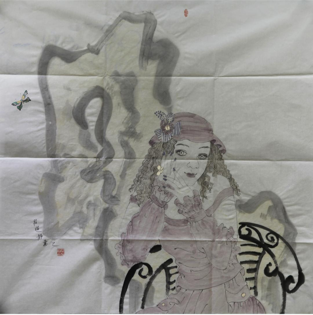 庄道静人物画作展现清新灵动之美