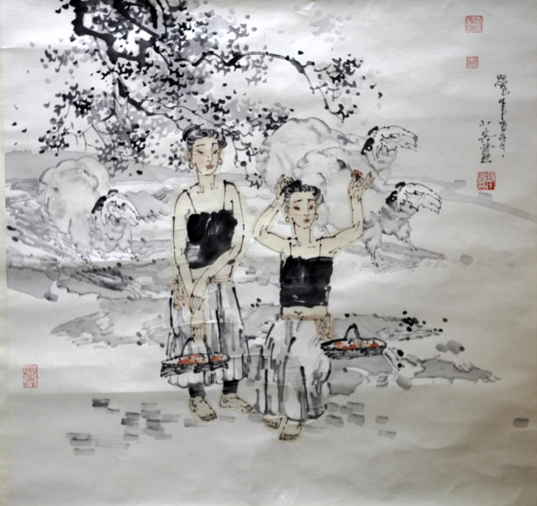 银小宾画作展现人与动物和谐之美