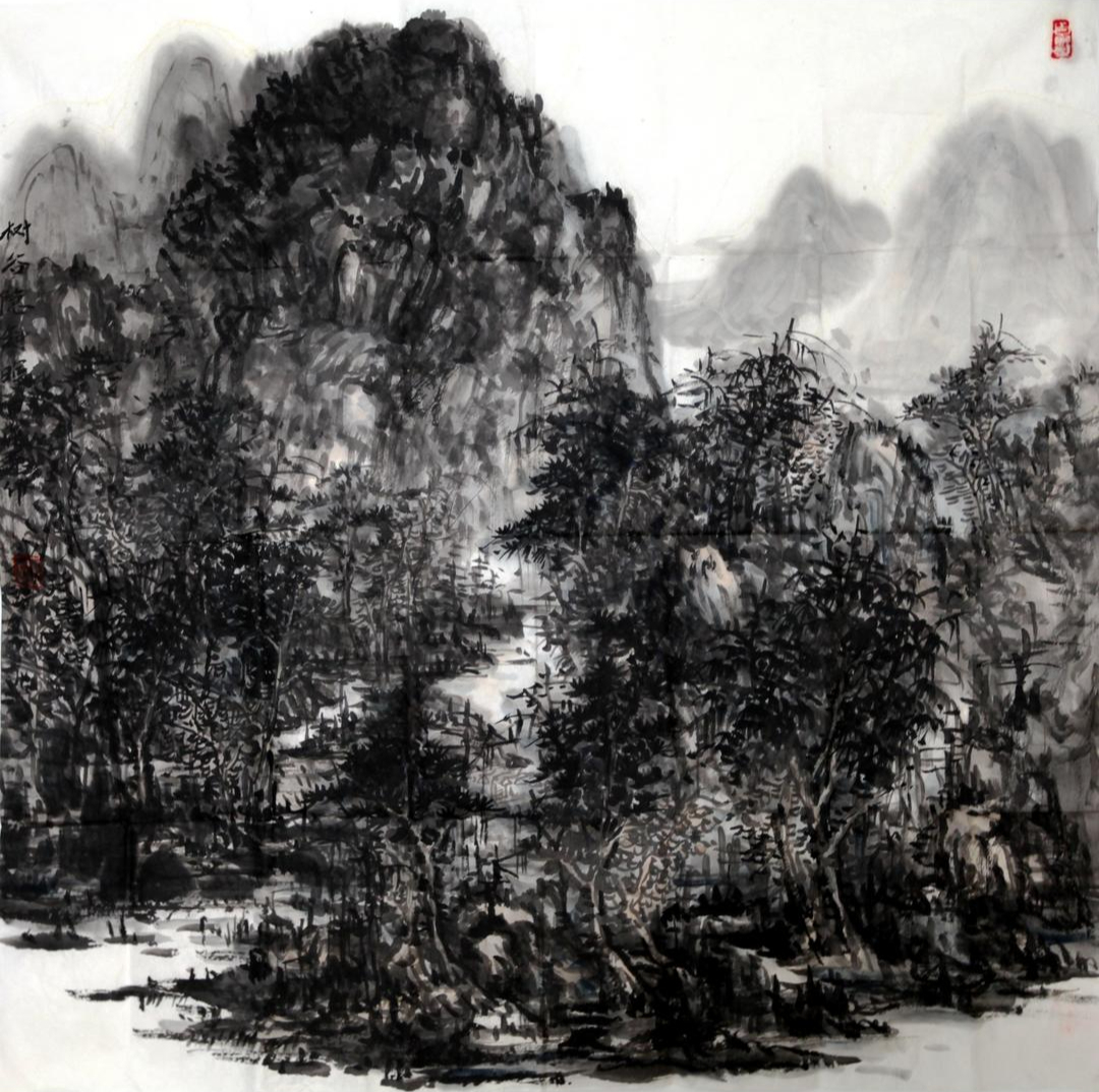 李伟画作展现山水幽静之美