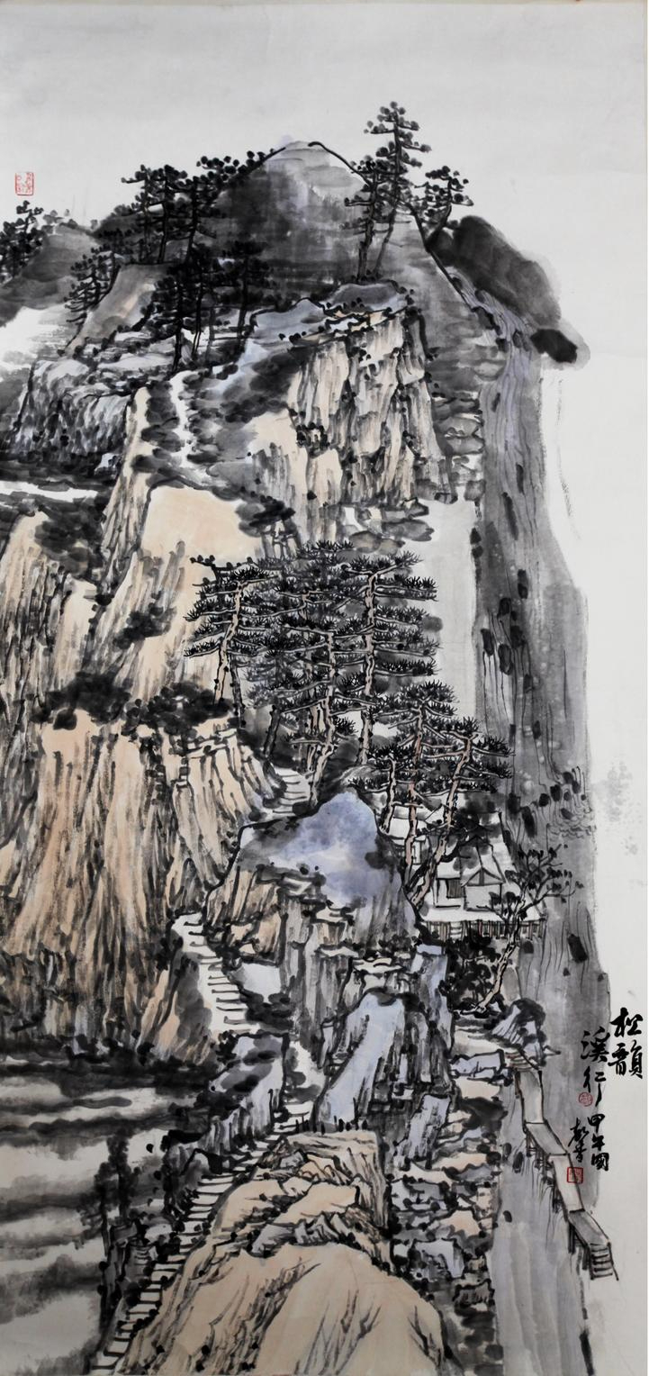 郝国馨山水画《松韵》别具一格