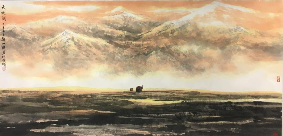 郑山麓画作《天地间》展现天人合一