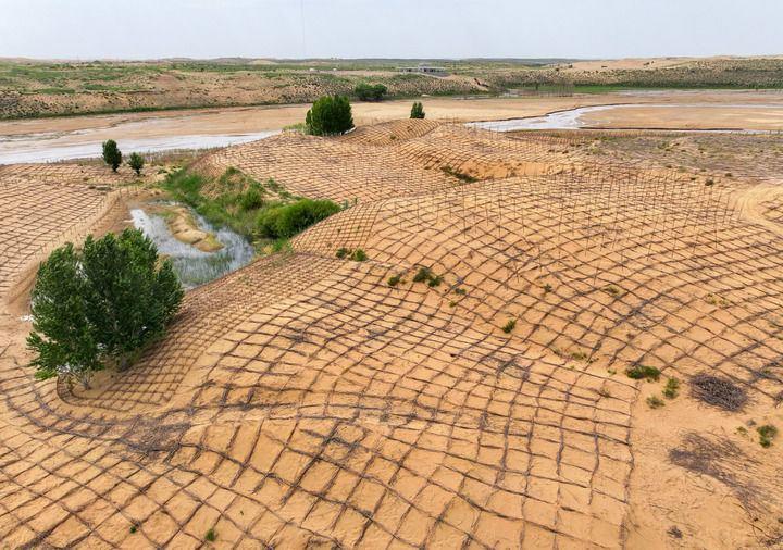 2025年6月7日在鄂尔多斯市达拉特旗拍摄的黄河“十大孔兑”之一的黑赖沟流域(无人机照片)。该流域生态已明显改善。图源新华社.jpeg